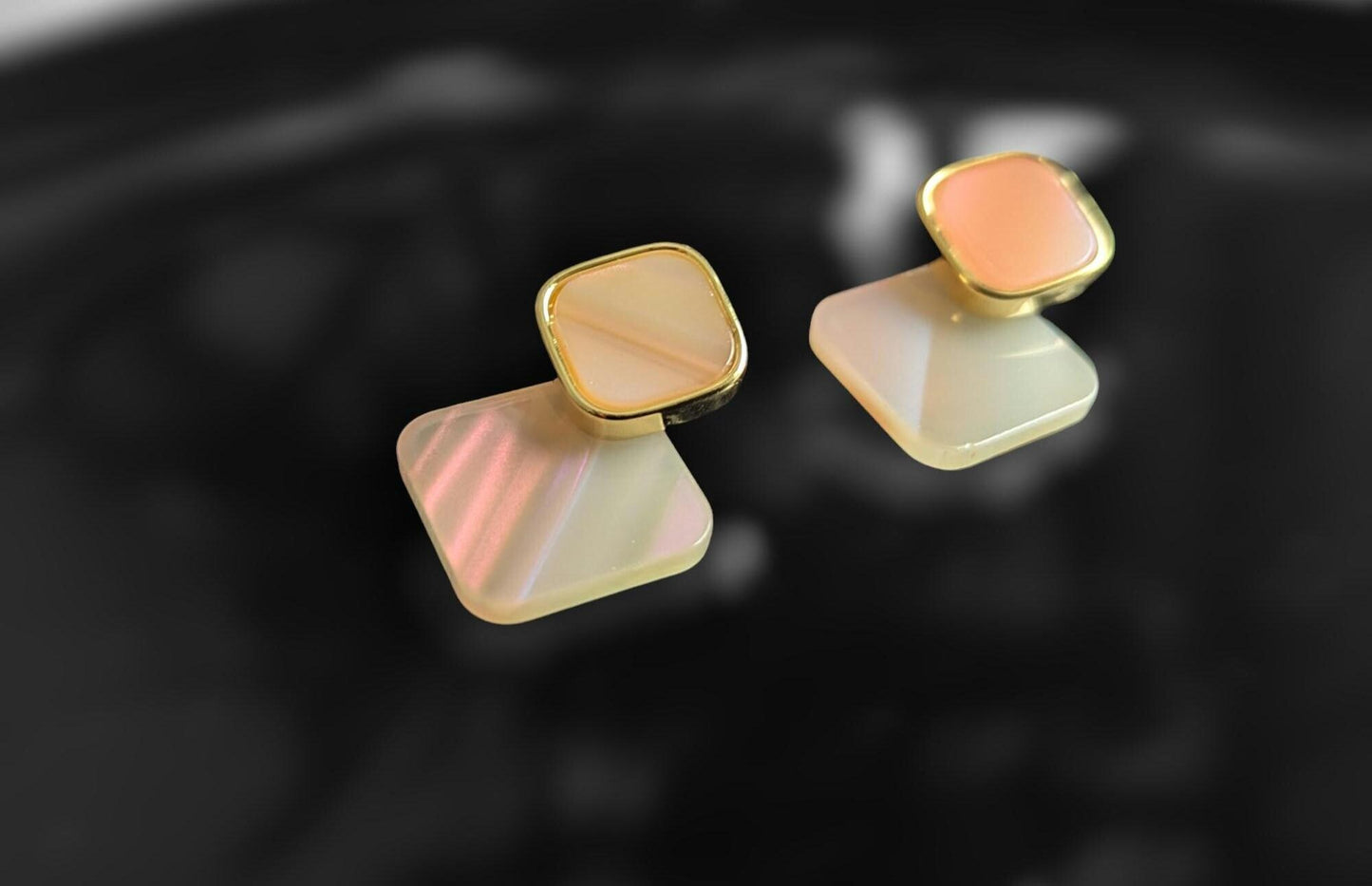 Unique Gold Plated Anti Tarnish Square shape earrings