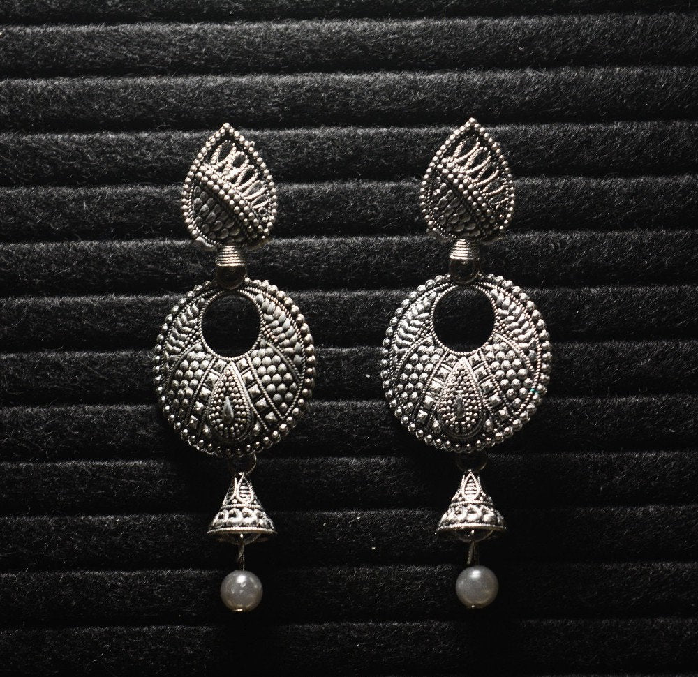 An attractive pair of Jhumki, Oxidized earrings