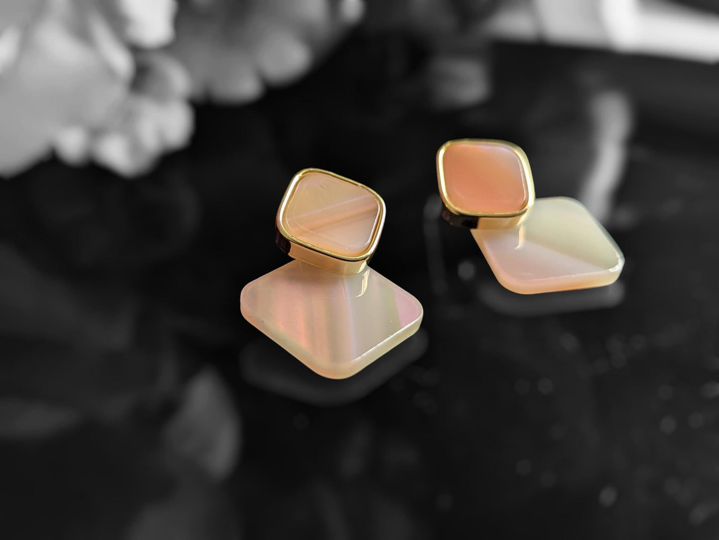 Unique Gold Plated Anti Tarnish Square shape earrings