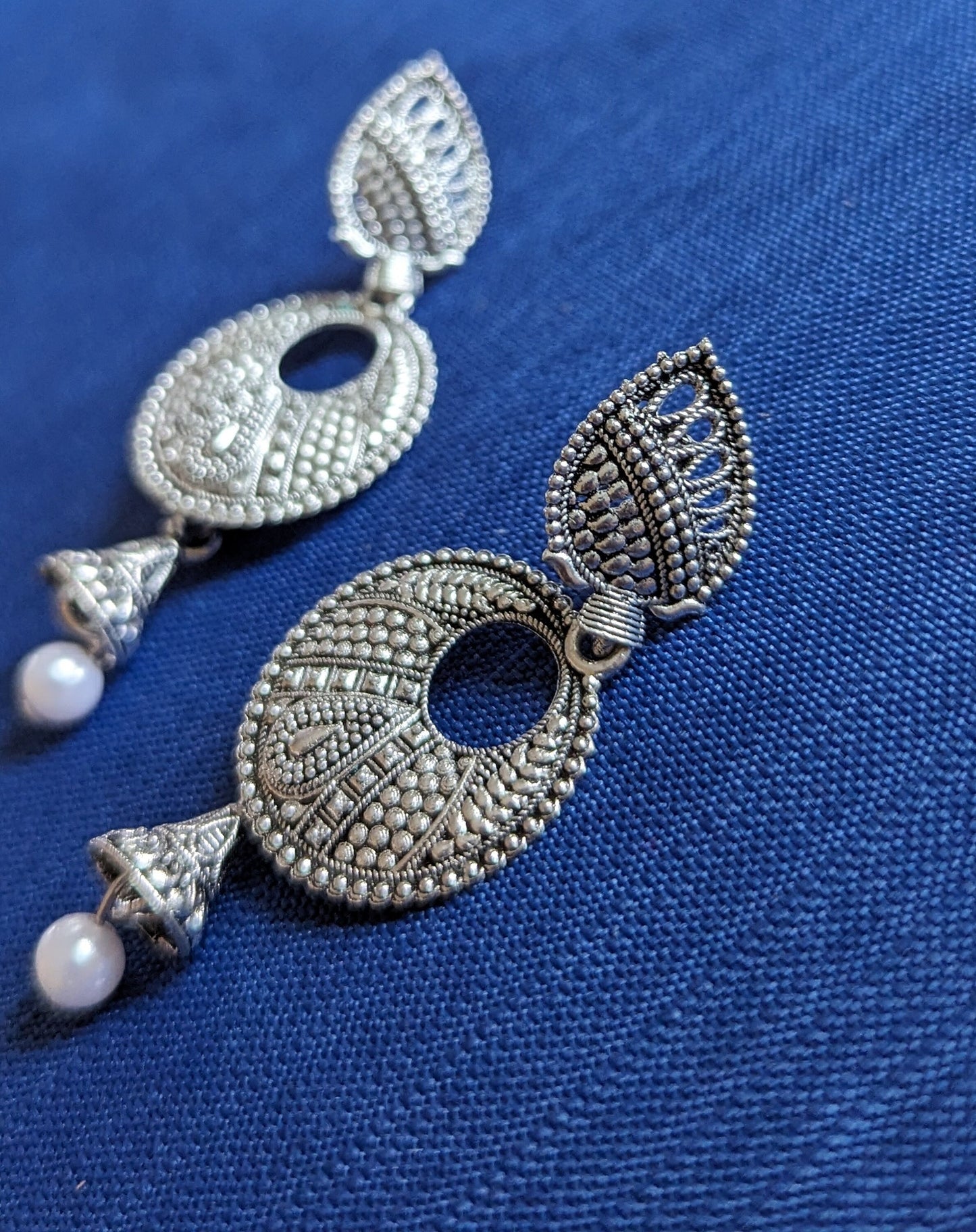 An attractive pair of Jhumki, Oxidized earrings