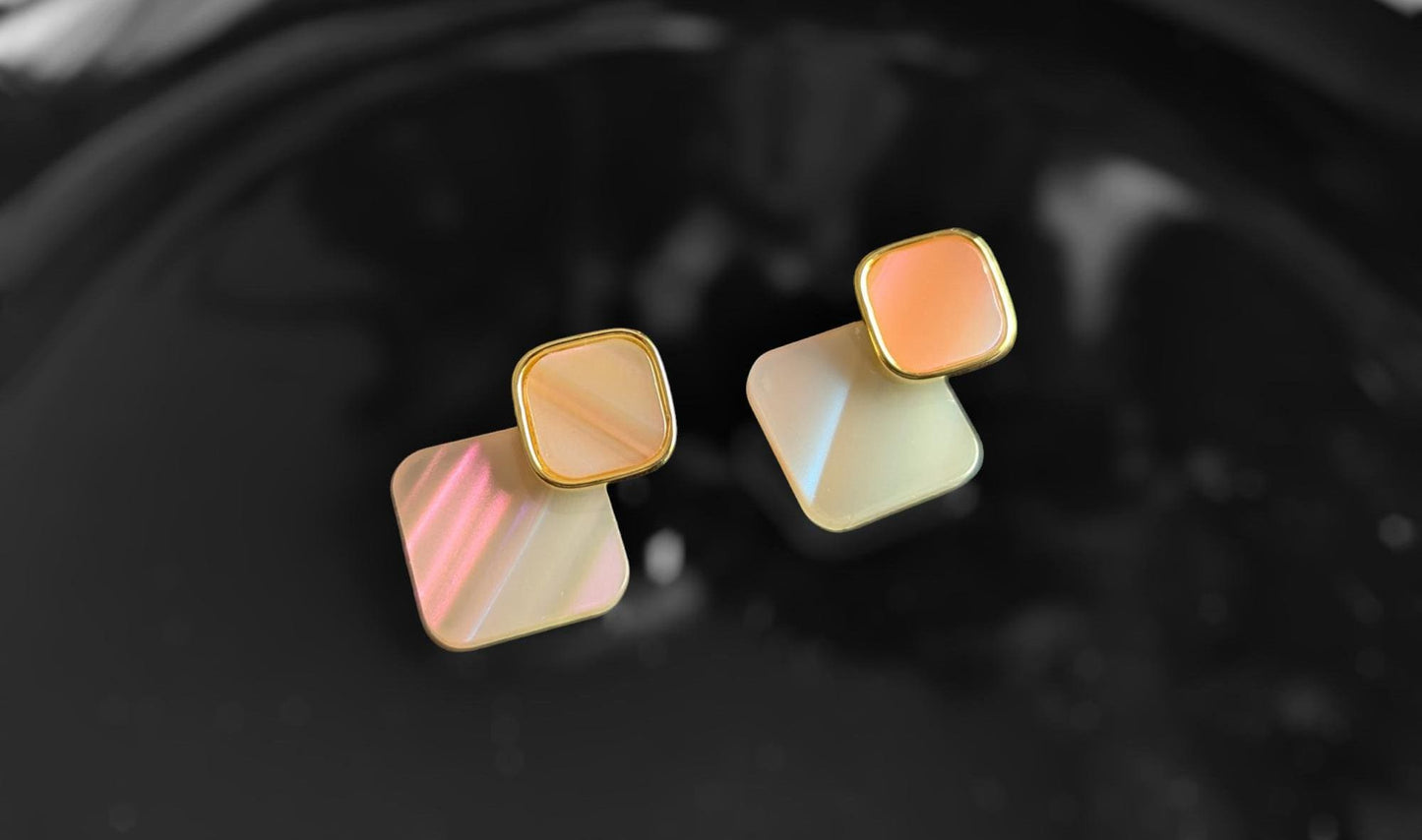 Unique Gold Plated Anti Tarnish Square shape earrings