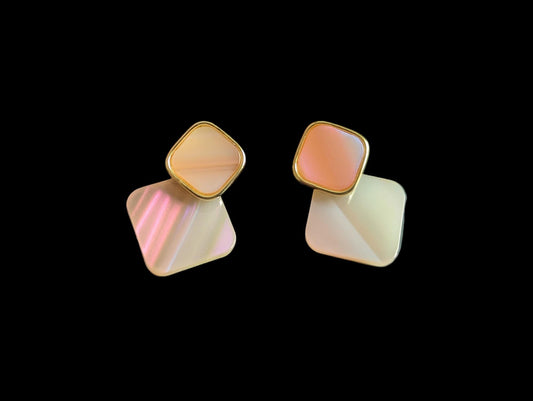 Unique Gold Plated Anti Tarnish Square shape earrings