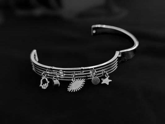 Anti-tarnish Charms bracelet, Silver Plated Western Kada