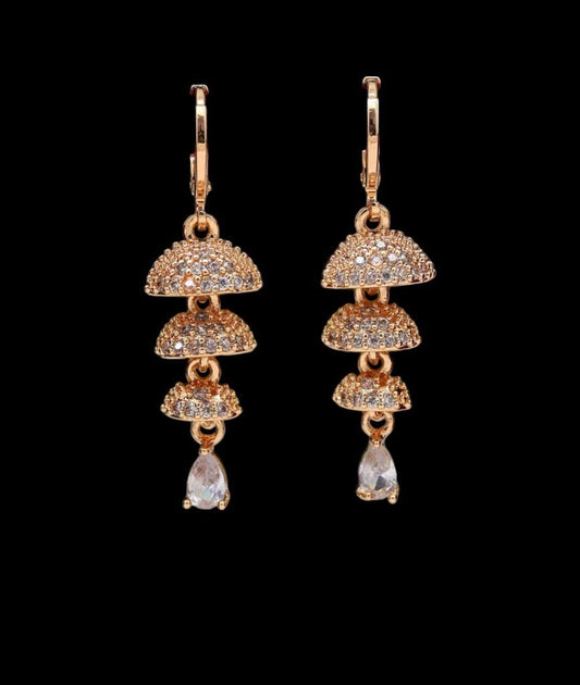 Antique Gold Plated Earrings, White color